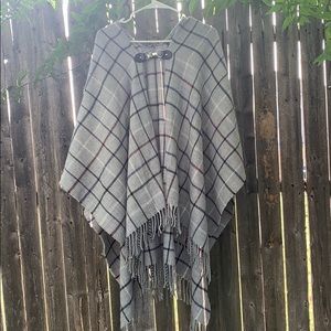 Kimono-poncho gray one size